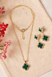 Heliophilia Silver Conjunto de Collar y Pendientes Dorado CSET9825